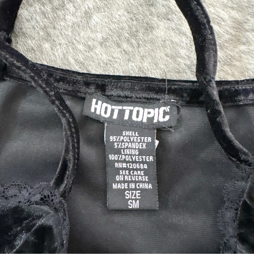Hot Topic Black Velvet Slip Dress Small - Picture 3 of 11